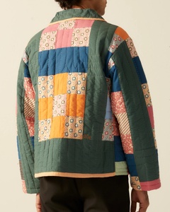 Chaquetas de Patchwork Personalizadas de Fabricante, Chaquetas Vintage con Bloques de Color y Cremallera, Chaquetas de Tapicería de Gamuza para Hombre - Product Image 2