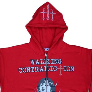 Custom Streetwear Weight <b>Red</b> Rhinestone Hoodies Men With Embroidery & Printing Custom Logo Unisex Oversize Mens Zip up <b>Hoodie</b> - Product Image 5