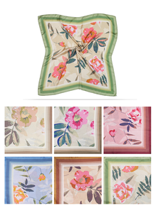 Pañuelo Cuadrado de 70x70cm para Mujer, Estampado Floral, Poliéster, Pañuelo Ligero para el Cabello, Pañuelo para la Cabeza, Pañuelo para el Cuello, Logotipo Personalizado, Regalo - Product Image 4