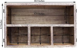Porte-ustensiles de cuisine en bois avec 4 compartiments Organisateur d'ustensiles en bois pour couverts, serviettes, tasses, cadeaux pour la fête des mères - Product Image 5
