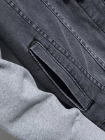 Premium Yüksek Kaliteli Denim Çevre Dostu Su Geçirmez Rüzgar Geçirmez Nefes Alabilen Kapüşonlu Kışlık Erkek Özel Tasarım Çok Satan Ceket