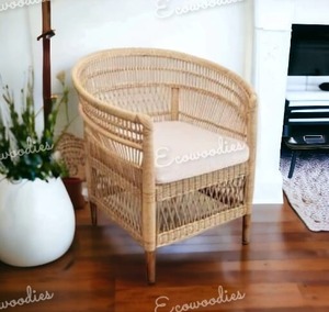 Chaise en rotin tressé à la main avec dossier en rotin, style élégant, décoration d'intérieur, chaise en rotin écologique - Product Image 6