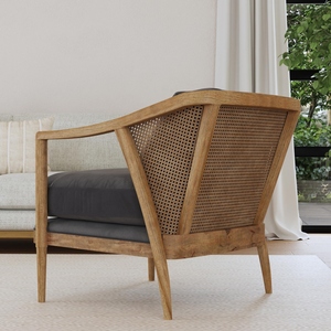 Diseño moderno de madera maciza caoba teca Suar sofá de ratán Color Natural muebles de jardín al aire libre cojín para Hotel Villa 160905 - Product Image 4