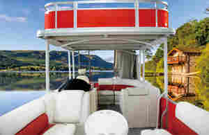 Kinocean 25 pies de dos pisos de aluminio de velocidad eléctrica barco nuevo ocio remo pontón pesca motor fuera de borda para lago verano - Product Image 3