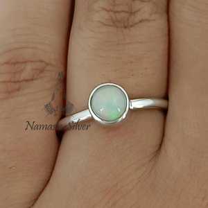Ethiopian <b>Opal</b> <b>Ring</b>, 925 Sterling Silver, Handmade Boho Jewelry - Product Image 1