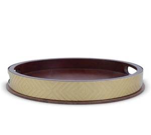 Grand plateau en bois rond de haute qualité avec poignée trouée Design moderne rustique plateau de service en bois pour mariage Ramadan prix inférieur - Product Image 4