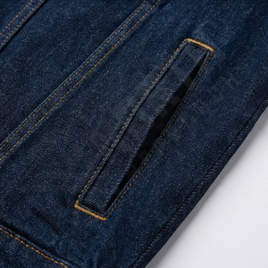 Chaqueta Vaquera de Algodón de Alta Calidad para Hombre, Cuello Alto, Botones, Estilo Casual, Logotipo Personalizado en la Parte Delantera, Prenda Exterior Duradera, Colección de Moda - Product Image 5