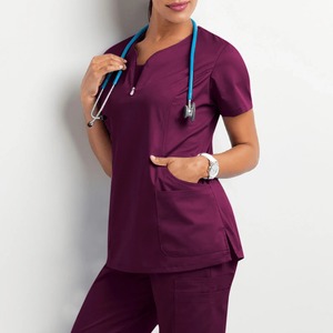 Ensemble de blouses médicales pour femmes - Manches courtes et pantalon pour médecins/infirmières/esthéticiennes, tissu givré - Product Image 4