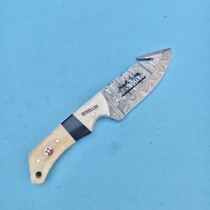 Cuchillo de caza de acero de Damasco hecho a mano de la mejor calidad, cuchillo de hoja de Damasco con funda de cuero, cuchillos japoneses - Product Image 4