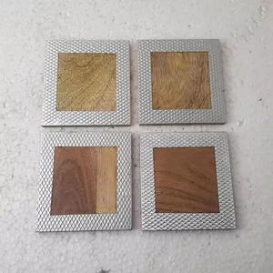 Juego de posavasos para bebidas en relieve de Metal y latón de madera más vendido, artesanías de alta calidad, fabricante directo de India - Product Image 2