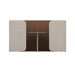 Cabina de tela insonorizada FLOW 1 con asientos y mesa de trabajo Diseño cuadrado curvo compacto para espacios de oficina modernos - Product Image 2