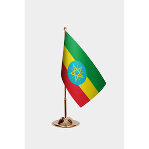 Ethiopia Desk <b>Flags</b>-Digital Printing Aluminum <b>Pole</b> Pennant Style Plastic Polyester Display Ready Education Travel Agency - Product Image 2
