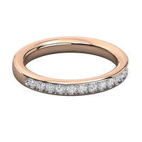 Bague Éternité pour Femme en Or 9K avec Diamant de Laboratoire, Or Rose 18K avec Pierre Taille Princesse, Bijoux Fins Certifiés pour Mariages