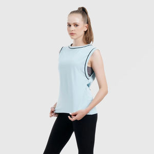 Pantalones cortos y camisetas sin mangas para gimnasio de talla grande para mujer, ropa deportiva informal para entrenamiento de Yoga con estampado sólido, transpirable - Product Image 5