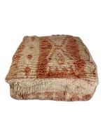 Pouf de sol traditionnel marocain fait main en kilim |   Tapis ottoman vintage |   Décoration d'intérieur douce et écologique |   Utilisation en entrepôt ou en chambre |