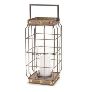 Linterna de mesa de Metal de Color dorado, diseño decorativo para el hogar, tarros y macetas de velas de aspecto elegante para exhibición de vidrio y Metal - Product Image 3