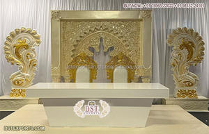 กรอบฉากหลังเวทีงานแต่งงานของ Grand Indian,เฟรมฉากหลังเวทีสีขาวสำหรับตกแต่งงานแต่งงาน FRP - Product Image 2