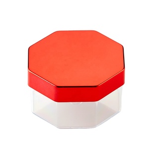 Boîte de rangement alimentaire multifonctionnelle Kwang Hsieh Classic Octagon en plastique transparent moulé par injection, écologique, avec couvercle rouge - Product Image 4