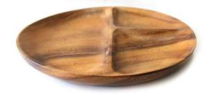 Assiette ovale en bois divisée en 3 compartiments, écologique, artisanale, moderne, logo personnalisé pour la maison/la cuisine - Product Image 5