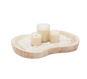 Tazón de masa de madera Artesanía Nuevo tazón de madera único Ideal como centro de mesa Portavelas Tazón de masa - Product Image 2