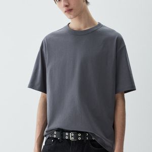 เสื้อยืดผ้าถักมีประกายแวววาวสำหรับผู้ชายเสื้อยืดผ้าคอตตอนแบบไม่มีลายสำหรับ100% โลโก้แบบกำหนดเอง - Product Image 2