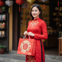 Sacs de shopping de luxe personnalisés en papier recyclé écologique, style mode, pour emballage cadeau et décoration, compatibles micro-ondes, fabriqués au Vietnam