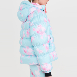 Chaqueta Acolchada Corta/Larga para Mujer, Estampado Floral, Relleno de Plumón de Pato, Transpirable, Aislante para Clima Frío - Product Image 4