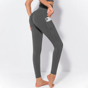 <b>Women</b> Yoga <b>Leggings</b> High Waist Fitness Running Gym Pants <b>Waterproof</b> Four-Way Stretch Breathable Spandex Polyester with OEM - Product Image 1