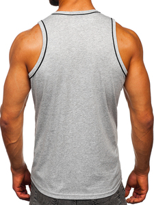 Débardeur pour hommes, débardeur de sport d'été 95% coton 5% Spandex, décolleté auto, grande taille, respirant, athlétique, style décontracté - Product Image 5