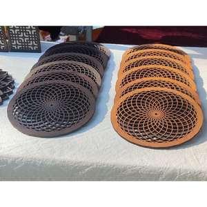 Wooden Round Flower Pattern <b>Trivet</b> Heat Resistant Tabletop Protector For Kitchen Dining restaurant Tableware Decorative Use - Product Image 3