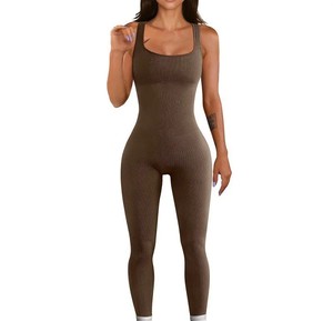 Body deportivo Entrenamiento Fitness Mono con almohadillas Mono de Yoga de una pieza para mujer - Product Image 3