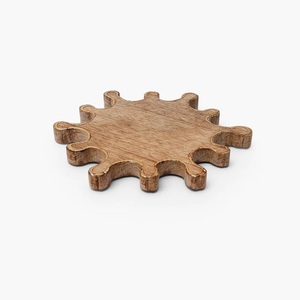 Posavasos de madera de acacia ecológico y saludable, alfombrilla y almohadillas antideslizantes para tazas - Product Image 4