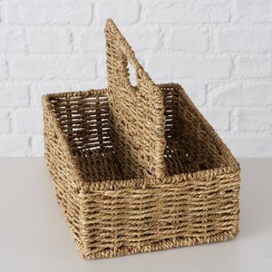 Porte-documents en jonc de mer avec poignée, panier à magazines et dépliants en jonc de mer, accessoires de bureau - Product Image 3