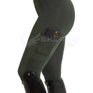 OEM personalizado de las mujeres transpirable ligero elástico duradero poliéster Spandex cintura elástica mallas de equitación ecuestre - Product Image 6