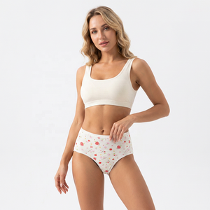 Braguitas Menstruales de Algodón con Diseño Sólido para Mujeres Adultas, a Prueba de Fugas, con Diseño Floral, Tejidas y Transpirables - Product Image 3