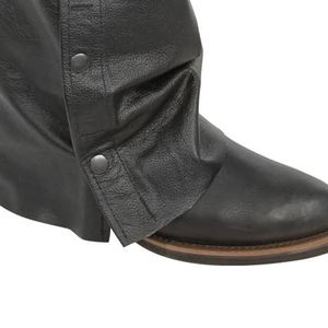 Pantalones de cuero Punk Hip Hop de cintura alta para hombre, diseño de carreras al aire libre a prueba de viento, tela de lavado oscuro, patrón recto, venta al por mayor - Product Image 6