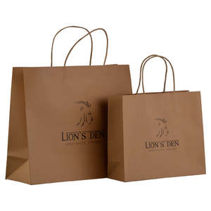 Bolsa de papel Kraft de compras de alta calidad con asa Venta directa de fábrica $1 Promoción para pedido de muestra para envasado de alimentos - Product Image 4