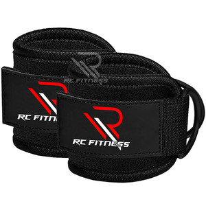 Correa de Tobillo Ajustable RC Fitness Wear, Hebilla de Tobillo de Cuero y Algodón con Espuma, Entrenador de Fuerza de Piernas Portátil y Ligero para Cable de Gimnasio - Product Image 1