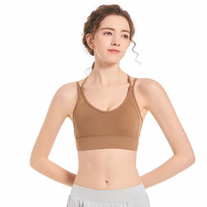 OEM haute qualité personnalisé dos nu Yoga soutien-gorge Fitness Crop hauts pour les femmes nouveauté 2025 Logo sur le devant Style Simple - Product Image 3