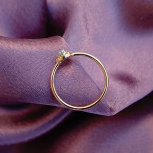 Bague ronde en diamant naturel mêlée pour cadeau d'anniversaire 18K or massif prix abordable bijoux légers pour cadeau - Product Image 3