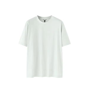 Design personnalisé T-shirts pour hommes T-shirt uni Streetwear T-shirt à col rond côtelé respirant et surdimensionné pour hommes - Product Image 2