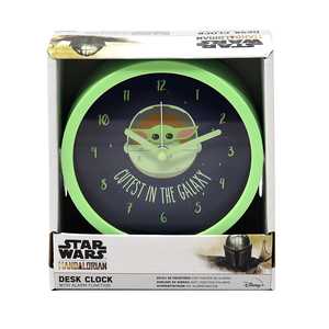 นาฬิกาตั้งโต๊ะอนาล็อกเงียบขนาด 10 นิ้ว ลายโลโก้แบบกำหนดเอง สไตล์แมนดาลอเรียน ของตกแต่งบ้านสุดน่ารักในกาแล็กซี่ เหมาะสำหรับห้องนั่งเล่น - Product Image 3