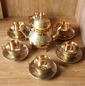 Ensemble de cafetière/théière classique en laiton écologique, couvercle et poignée en métal, couleur personnalisable, pour les voyages, la maison, l'hôtel, la restauration - Product Image 2