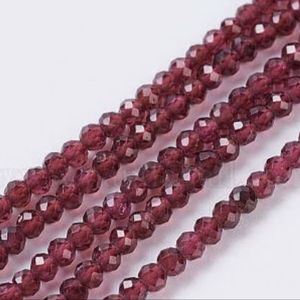 ลูกปัดโกเมนธรรมชาติเกรดตัดลูกปัดเชอร์รี่สีแดงไม่ย้อมสีเรียบกลมเรียบเครื่องประดับทำด้วยมือ3มม. - Product Image 3