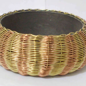 Luxury Mixed <b>Metal</b> Copper Bangle For Women Unique Tri Tone Gold Rose Gold Silver Woven Wire Design Solid <b>Bracelet</b> <b>Metal</b> Crafts - Product Image 1