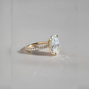 แหวนเพชรรูปวงรี10K 14K สีทอง18K - Product Image 5