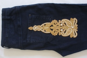 Patch d'applique brodé de Zardozi doré artisanal de qualité supérieure robe de mariée indienne traditionnelle et embellissement de couture - Product Image 5