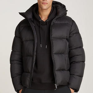 Top Selling Winter Hood Down Puffer Jacket <b>For</b> <b>Men</b> Warm Thick <b>Coat</b> With Front Zip High Neck Padded Sleeves Bubble <b>Men's</b> Jackets - Product Image 1