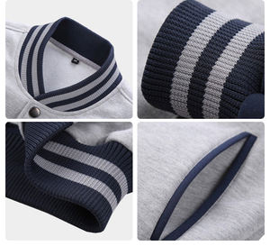 Veste universitaire pour homme en laine et cuir, imperméable et coupe-vent, personnalisable avec logo et couleurs, pour l'hiver, vente en gros, idéale pour les équipes et les clubs scolaires. - Product Image 6