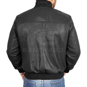 Chaqueta Bomber de Cuero, Elegante, Cómoda, Clásica, Chaqueta Bomber de Cuero Vintage, Suave, Moderna, para Uso Diario - Product Image 4